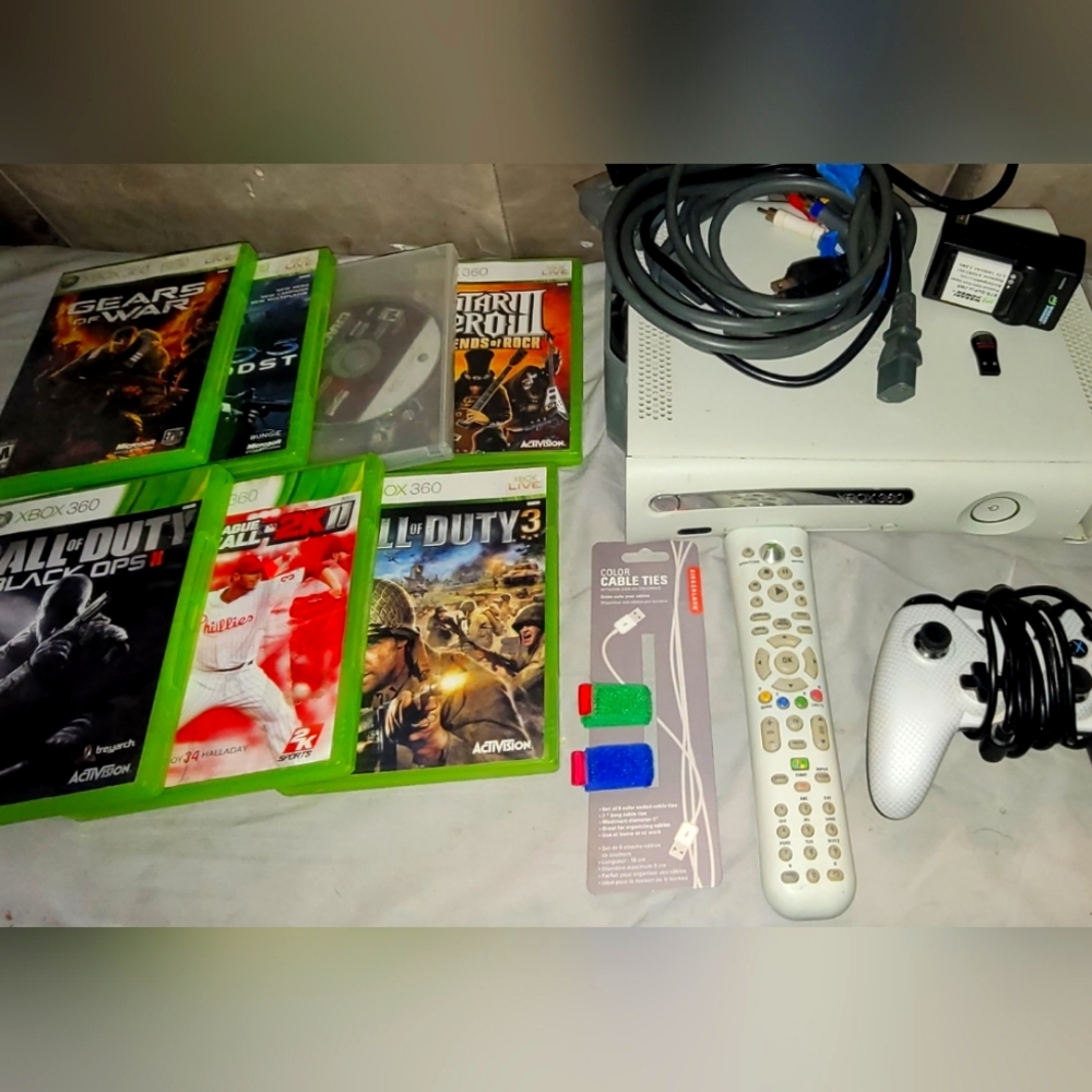 Xbox 360 console system and games lot
